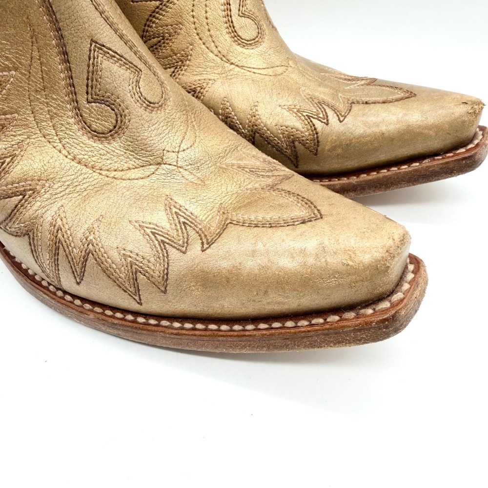 ARIAT Dixon Western Ankle Bootie In Distressed Gold Size 8.5 Coastal Cowgirl - Picture 4 of 13